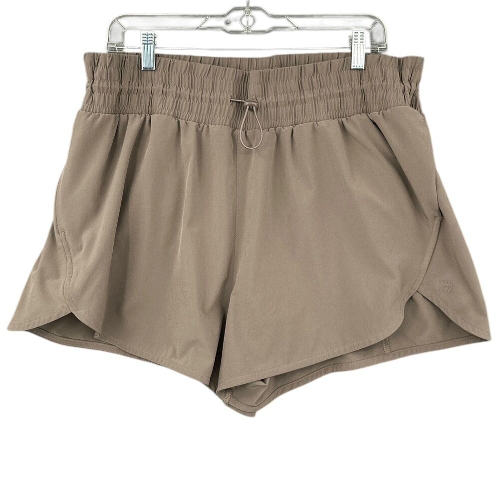 All in Motion Taupe Elastic Waist Drawstring Comfortable Shorts Womens Large
